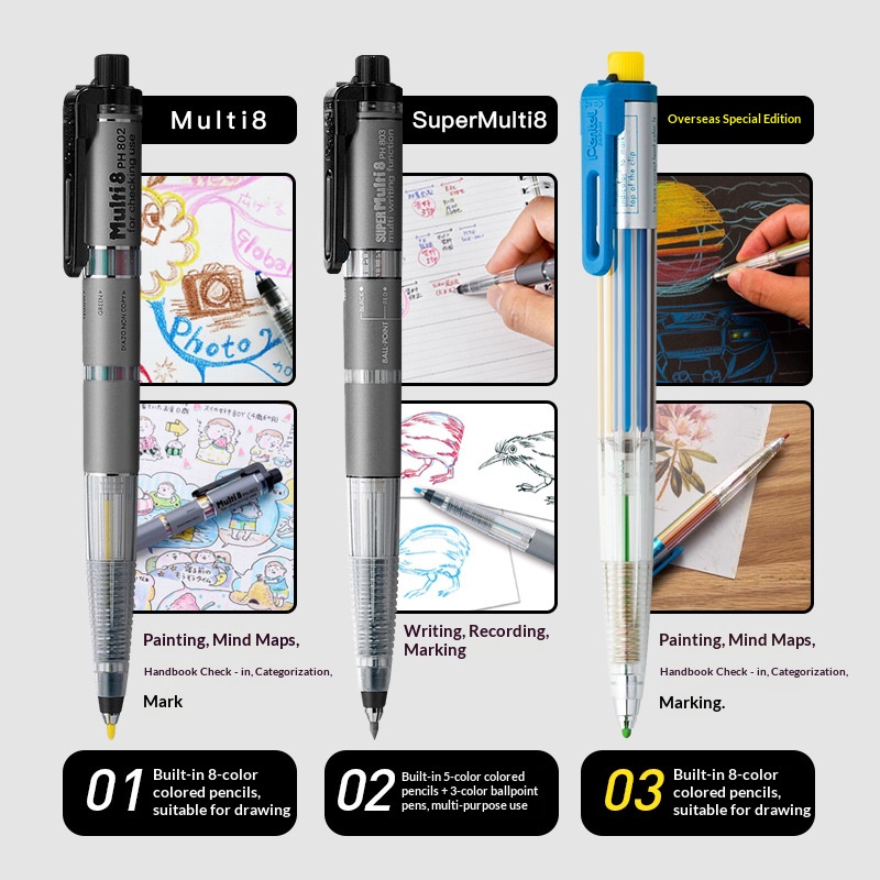 Pentel Multi 8 Matita Meccanic - Staedtler Pencil Lumocolor recensione e prezzo
